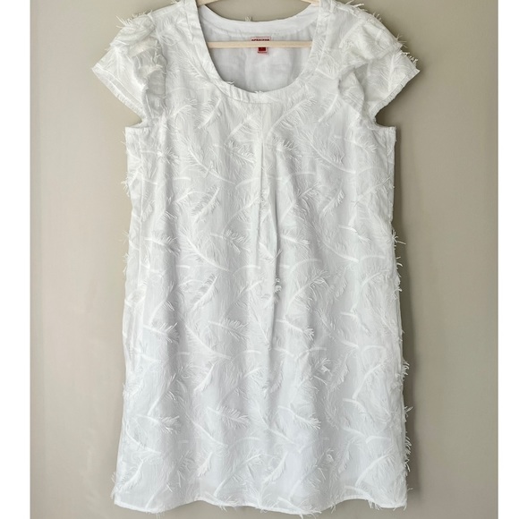 Great for Holiday Event ❄️🥂 Persifor White Embroidered Fringe Leaf Clare Dress - Picture 2 of 12